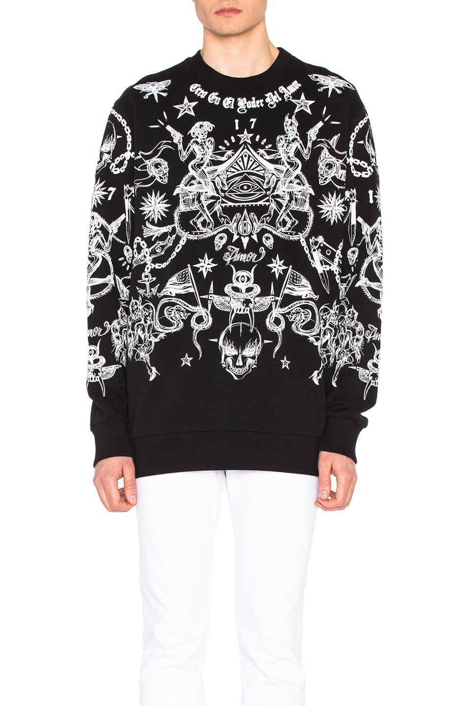 Image 1 of Givenchy Tattoo All Over Sweatshirt in Black