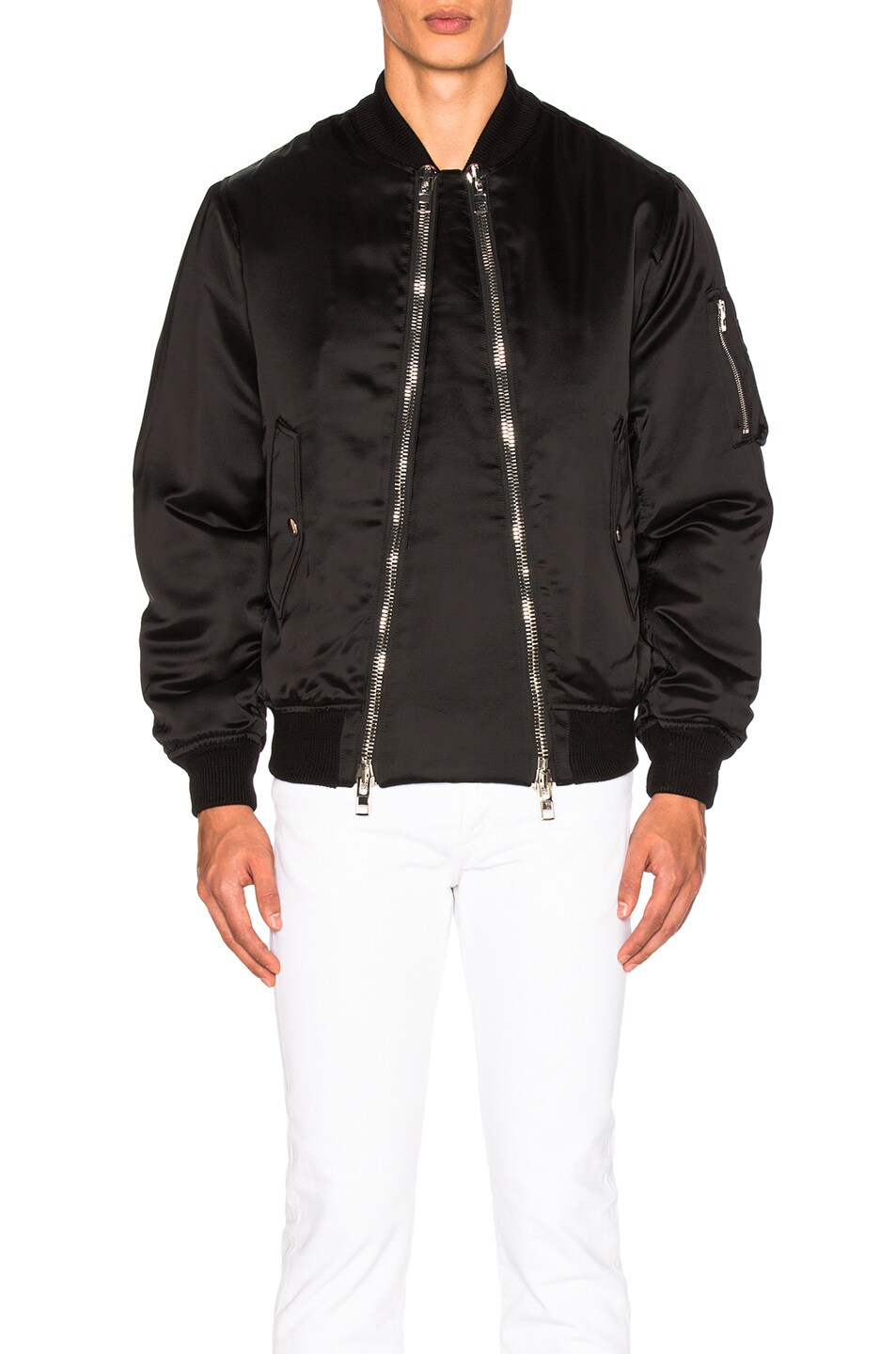 Image 1 of Givenchy Viscose Silk Bomber Jacket in Black