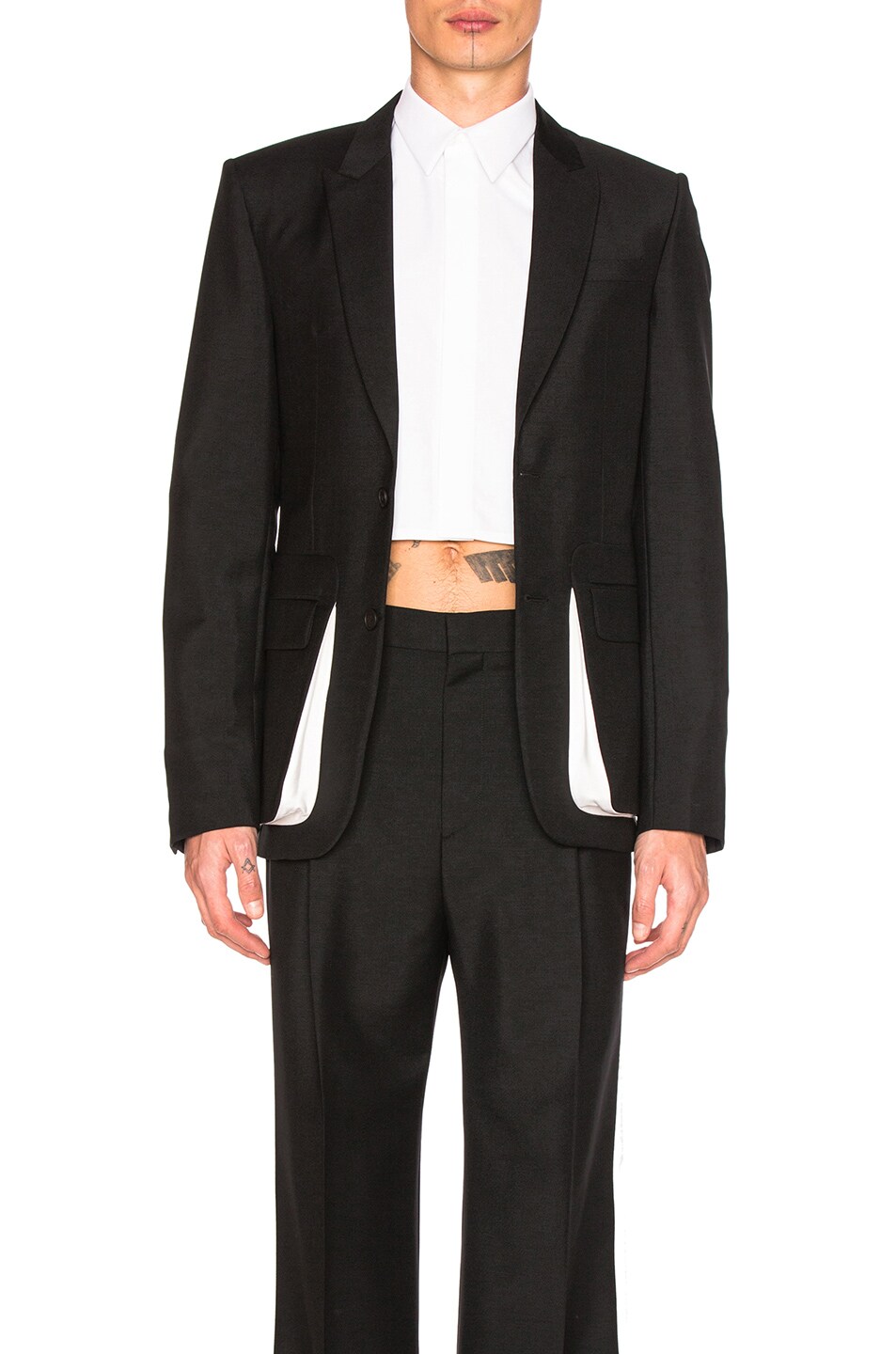 Image 1 of Givenchy Contrast Pocket Blazer in Black & White