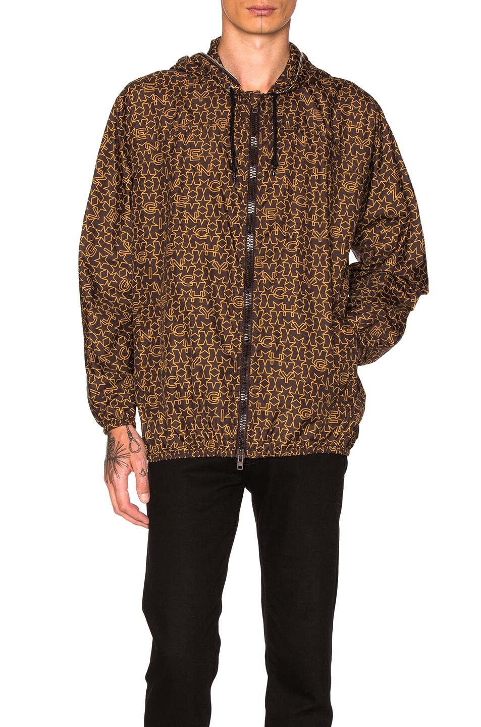 Image 1 of Givenchy Printed Lightweight Jacket in Dark Brown