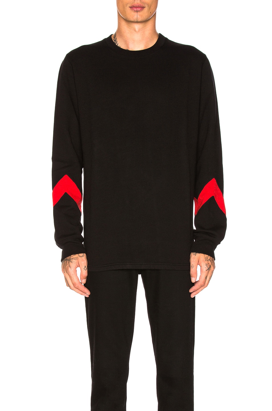 Image 1 of Givenchy Striped Sleeve Sweatshirt in Black