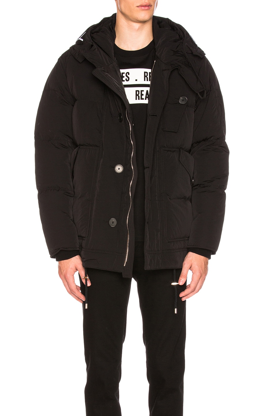 Image 1 of Givenchy Hooded Down Puffer Jacket in Black