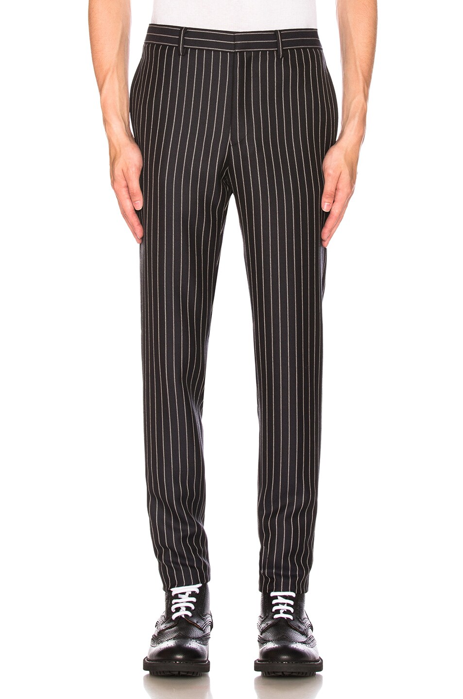 Image 1 of Givenchy Pinstripe Trousers in Navy & White