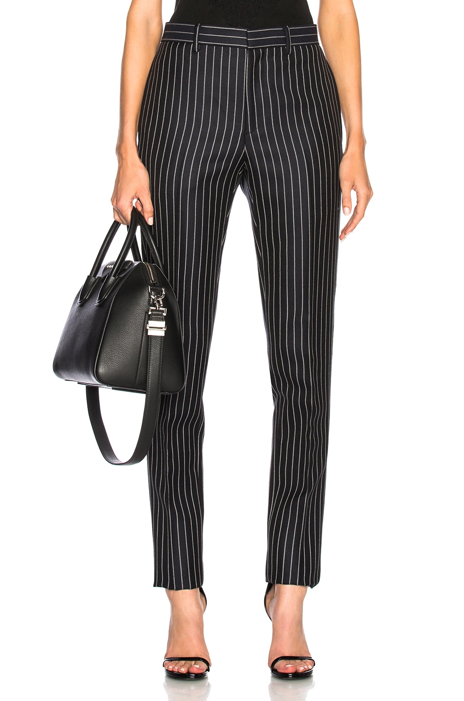 Image 1 of Givenchy Pinstripe Trousers in Navy & White
