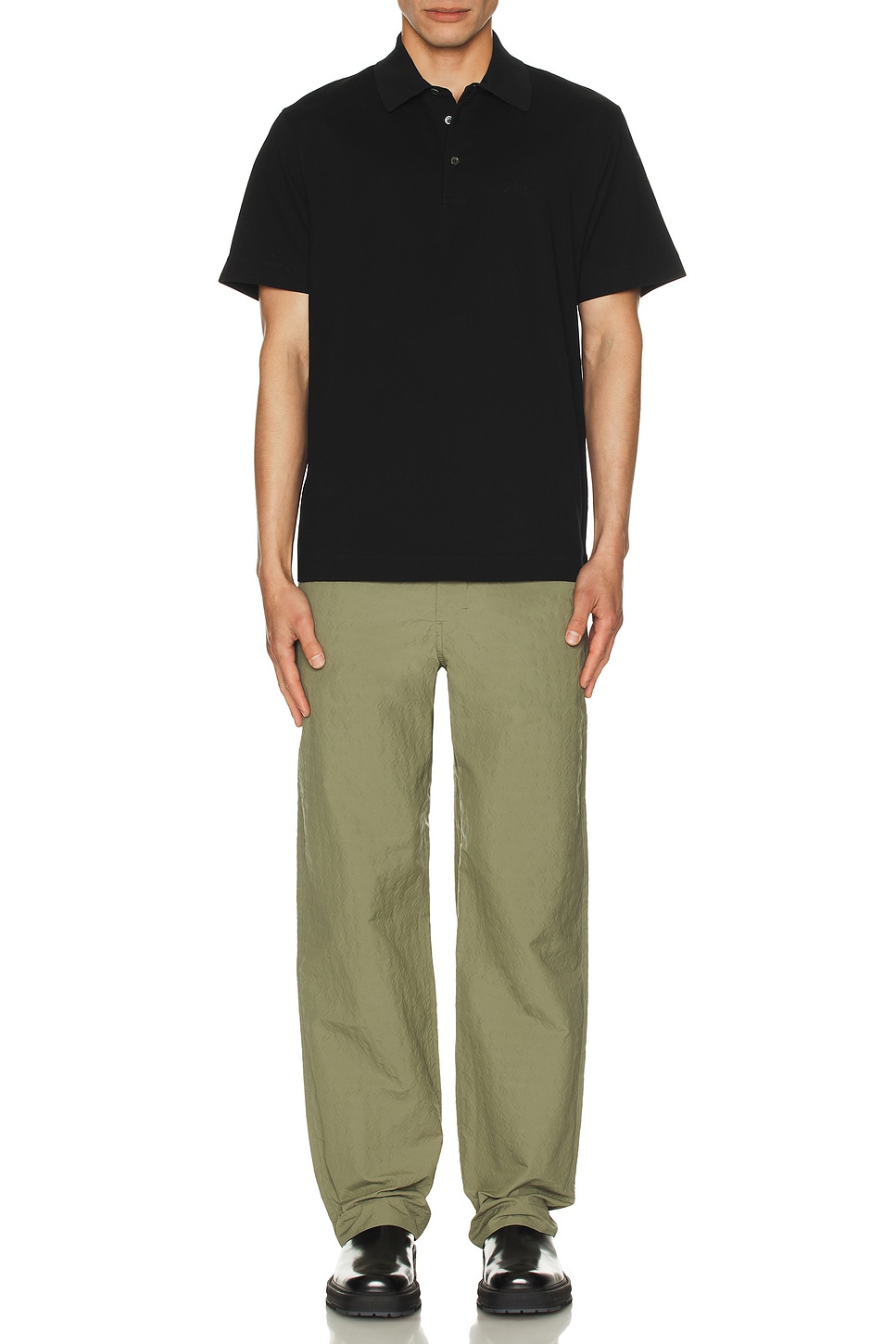 Image 1 of Givenchy Monogram 72 Techno Cloque Pants in Almond Green