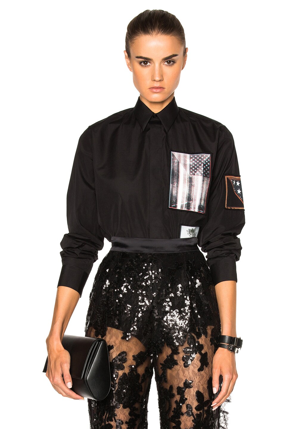 Image 1 of Givenchy Patch Print Shirt in Black