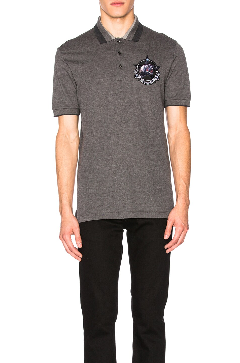 Image 1 of Givenchy Embroidered Polo in Grey
