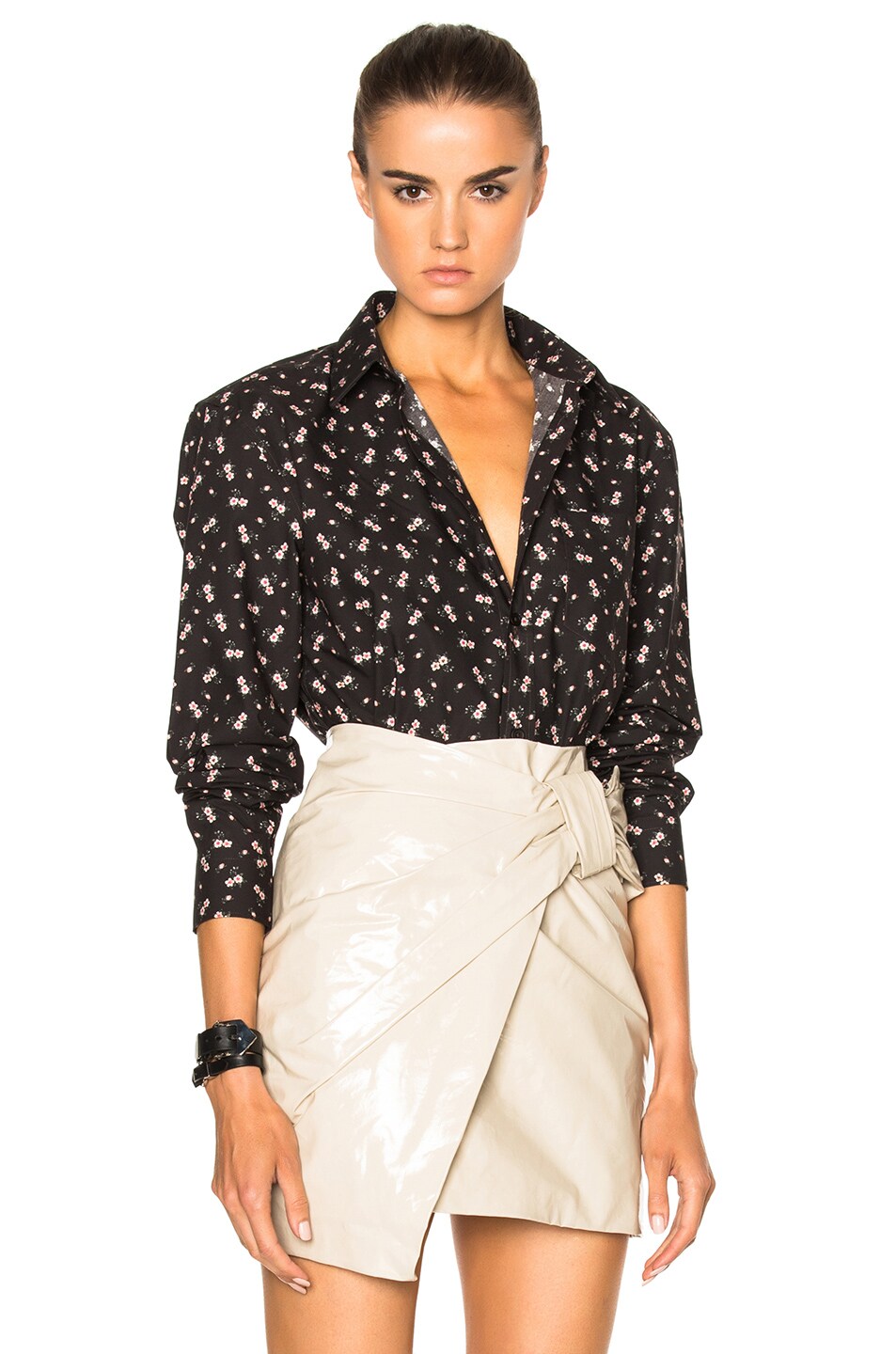 Image 1 of Givenchy Cuban Fit Floral Print Shirt in Black