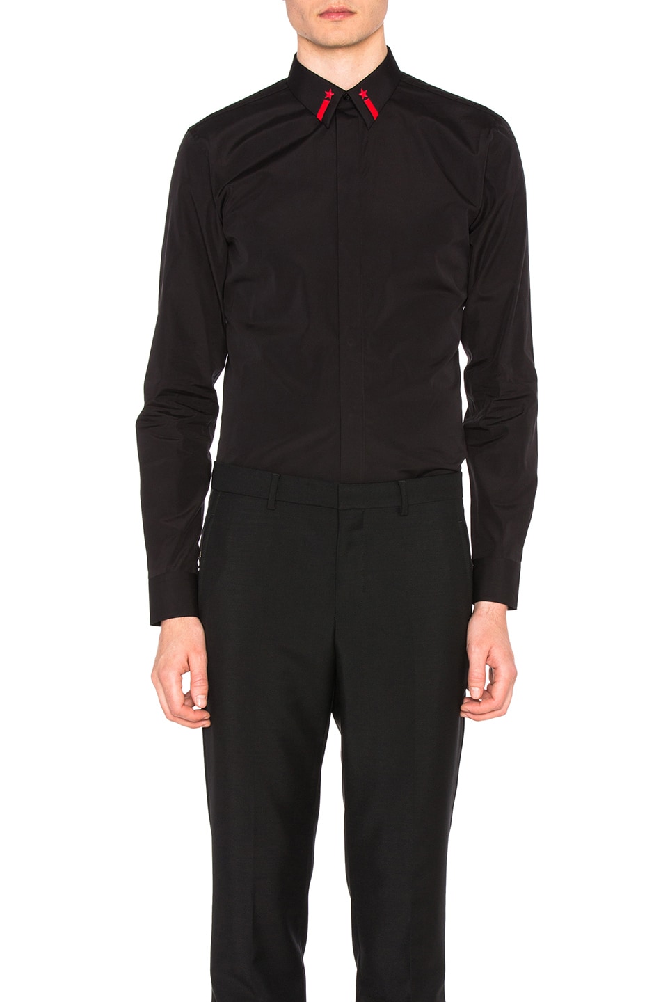 Image 1 of Givenchy Collar Detail Shirt in Black