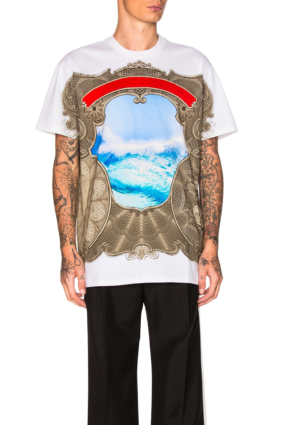 Image 1 of Givenchy Wave Print Tee in Black
