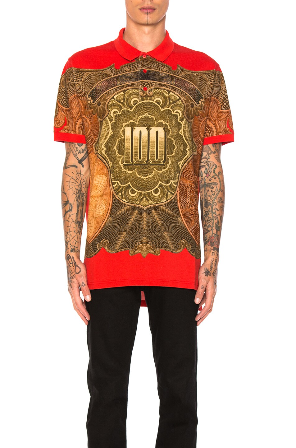 Image 1 of Givenchy Money Print Polo in Red