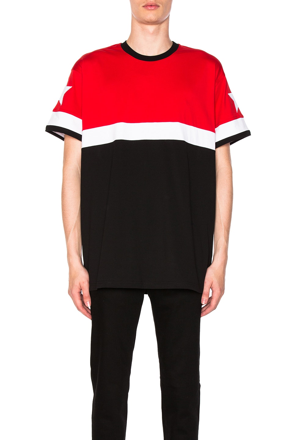 Image 1 of Givenchy Colorblock Tee in Black & Red