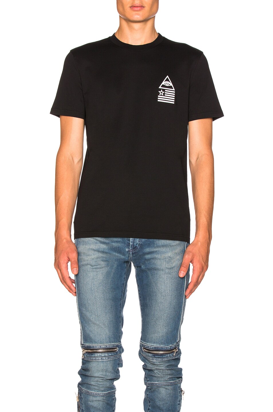 Image 1 of Givenchy Triangle Flag Print Tee in Black