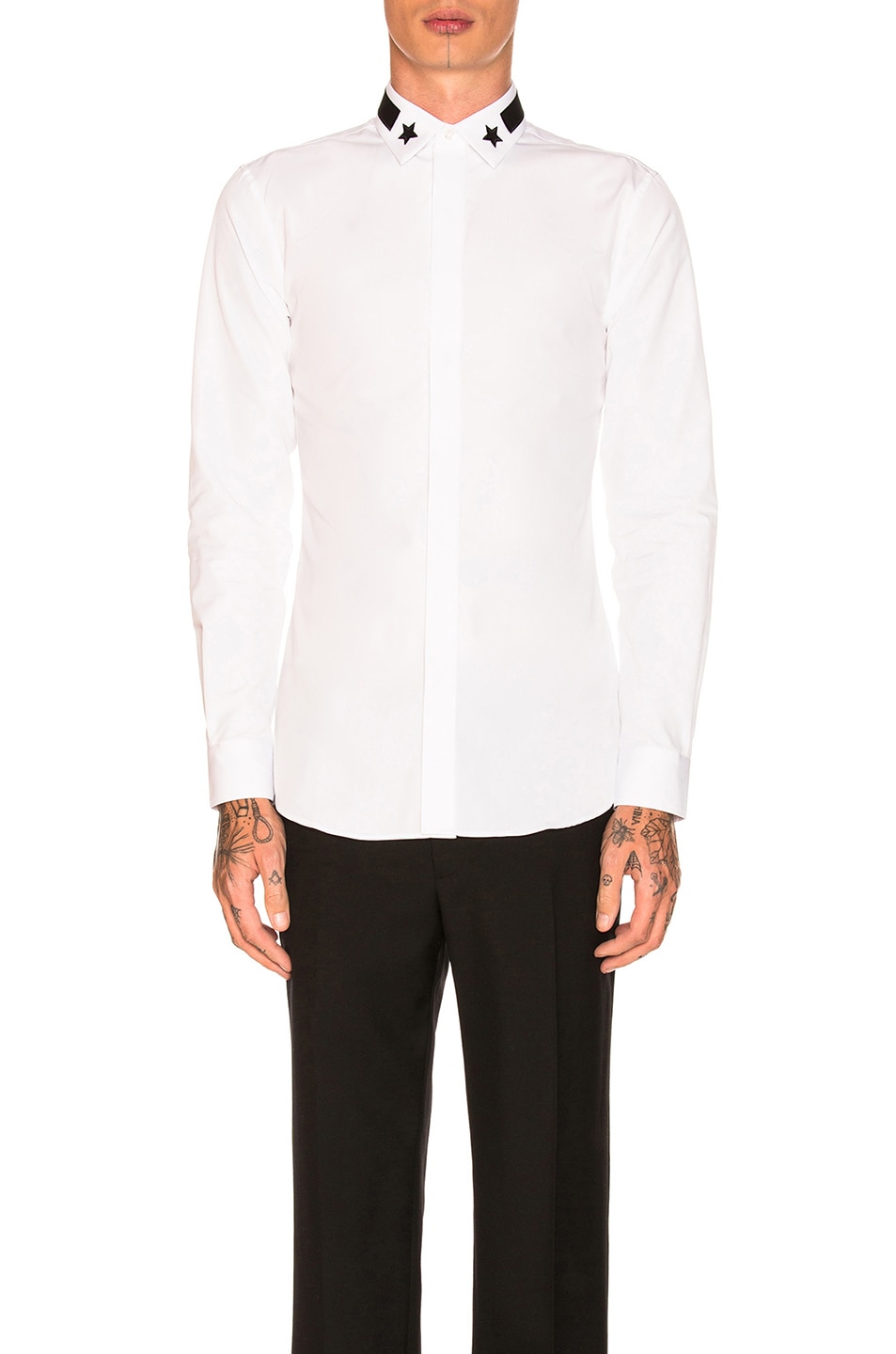 Image 1 of Givenchy Long Sleeve Embroidered Shirt in White