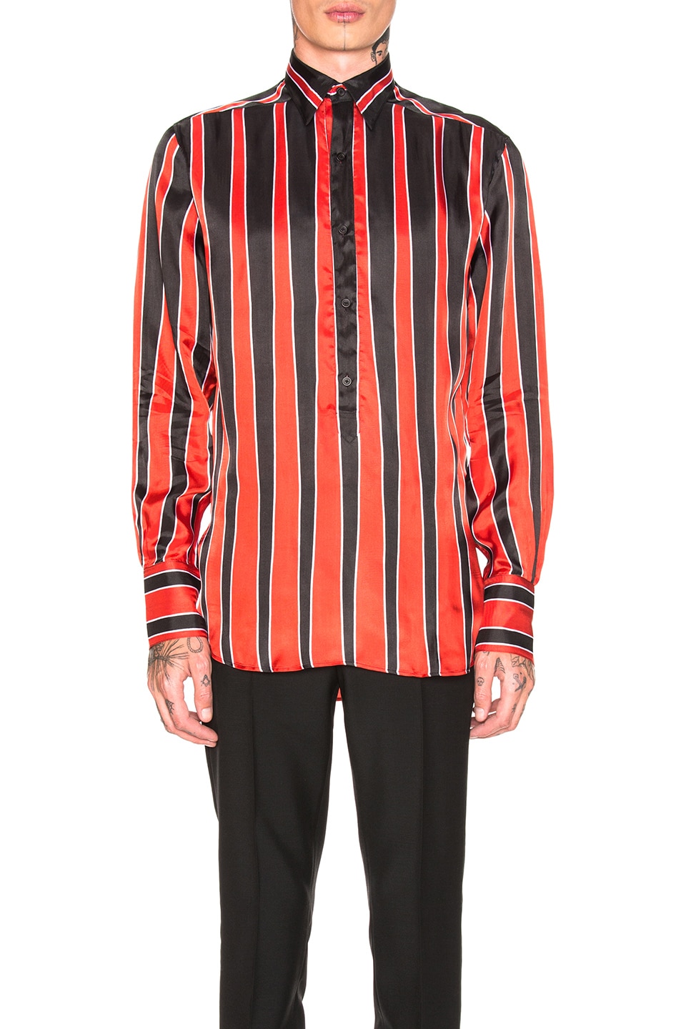 Image 1 of Givenchy Striped Shirt in Black & Red