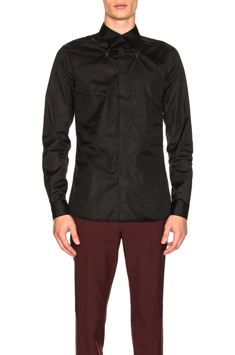 Image 1 of Givenchy Collar Star Shirt in Black