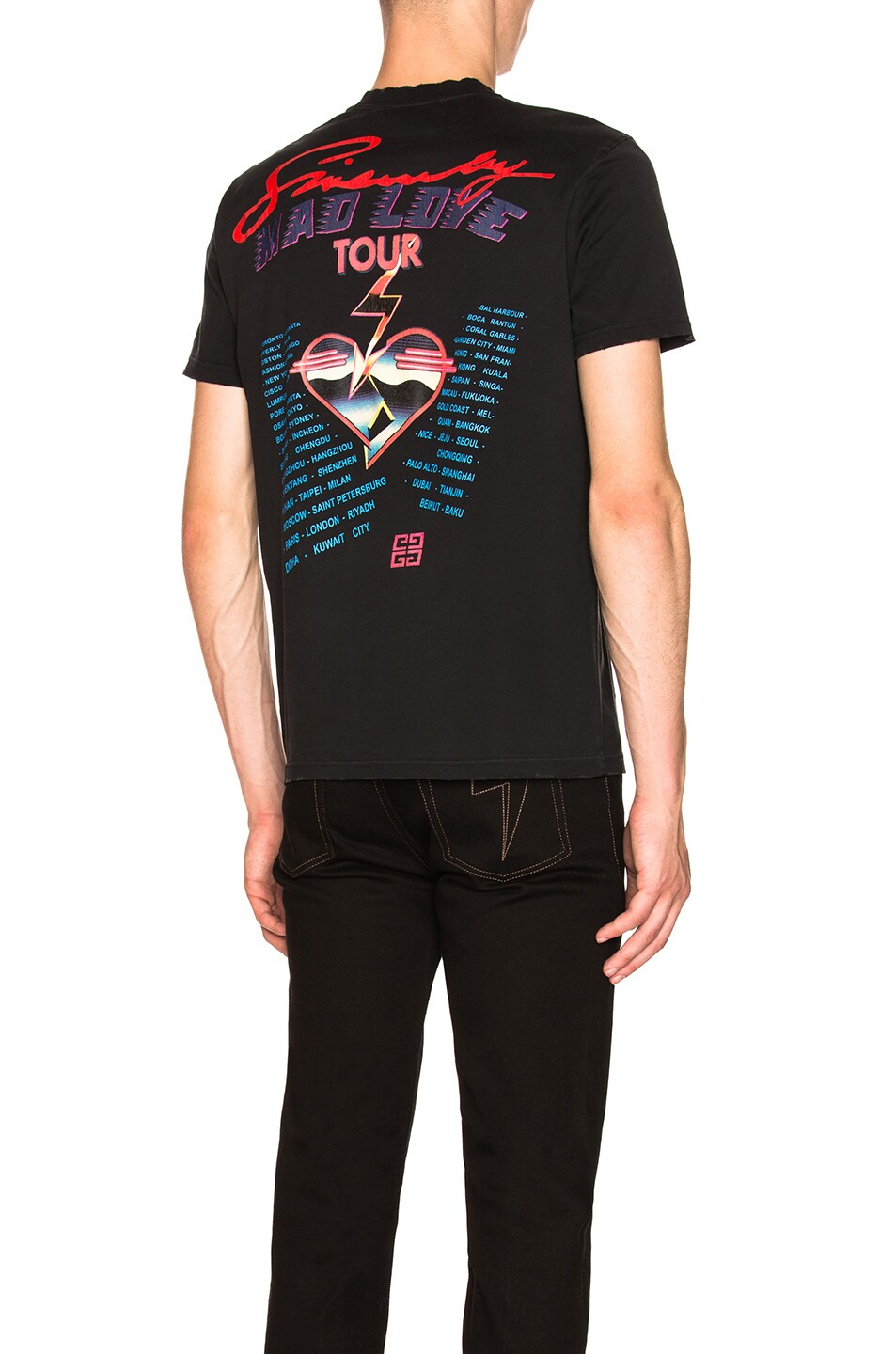 Image 1 of Givenchy Distressed Lightning Tee in Black