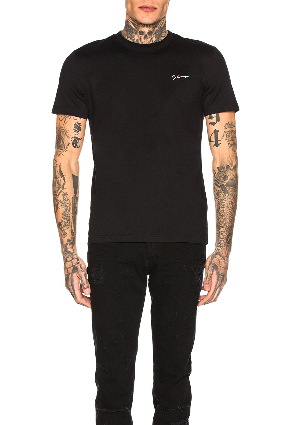 Image 1 of Givenchy Script Logo Tee in Black