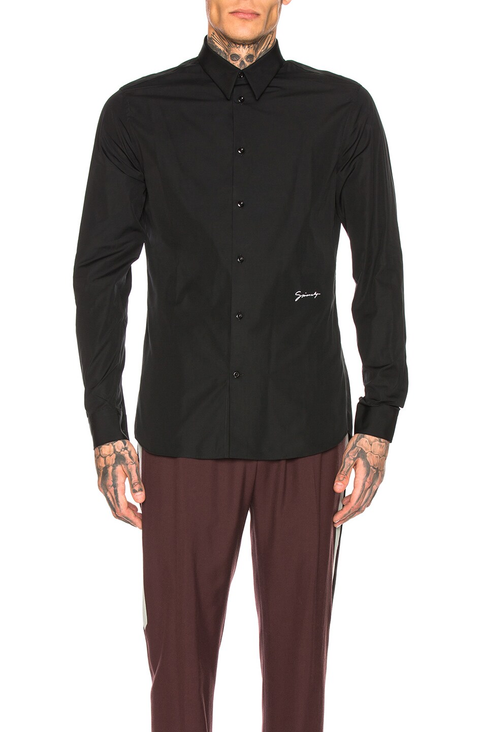 Image 1 of Givenchy Embroidered Shirt in Black & White