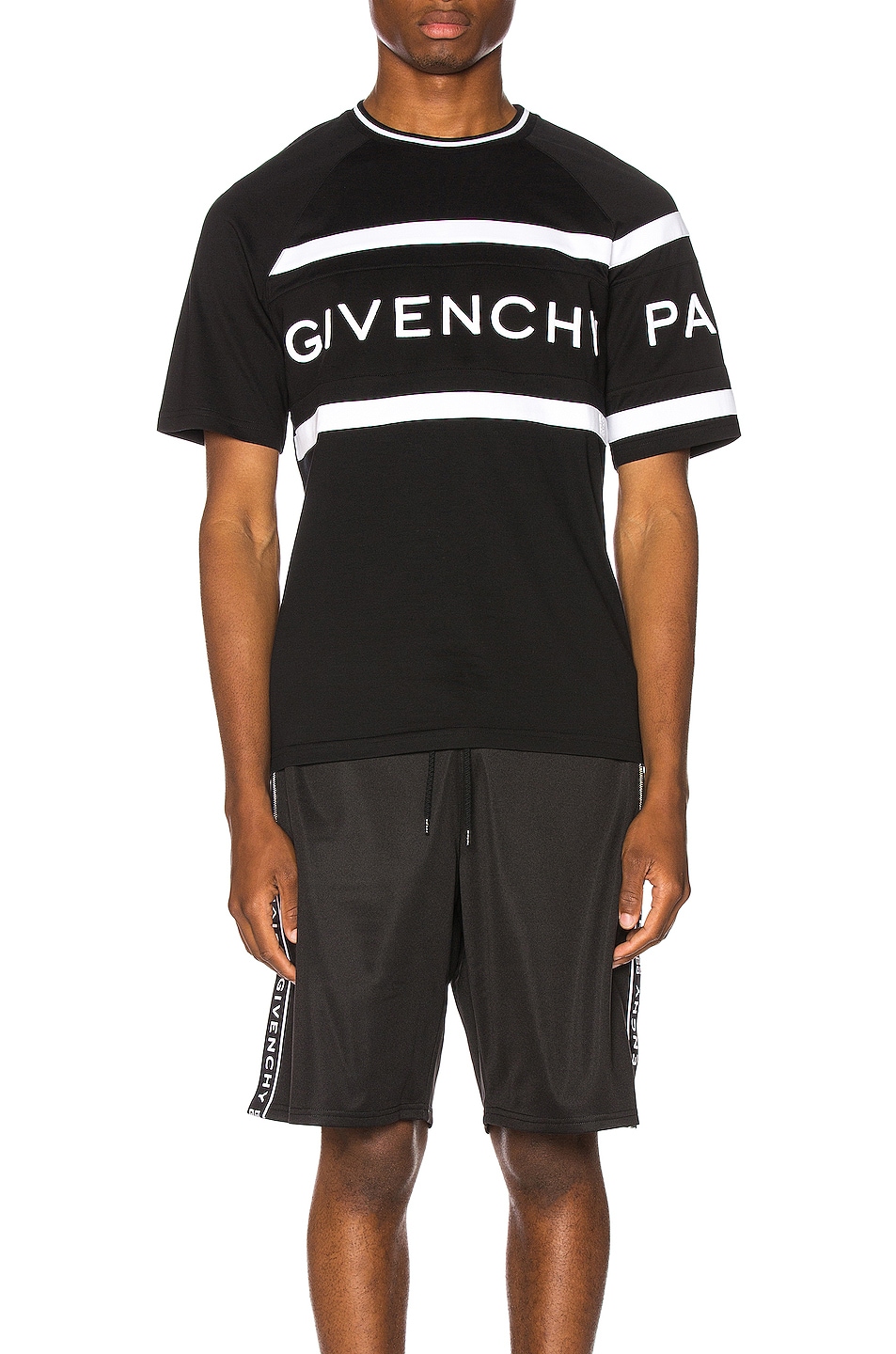 Image 1 of Givenchy Slim Fit Logo Band Tee in Black