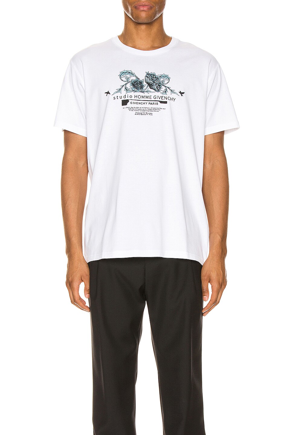 Image 1 of Givenchy Back Blue Floral Studio Tee in White