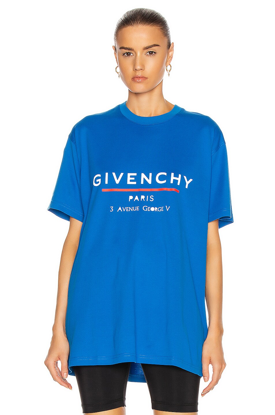 Image 1 of Givenchy Oversized Logo Tee in Ocean Blue