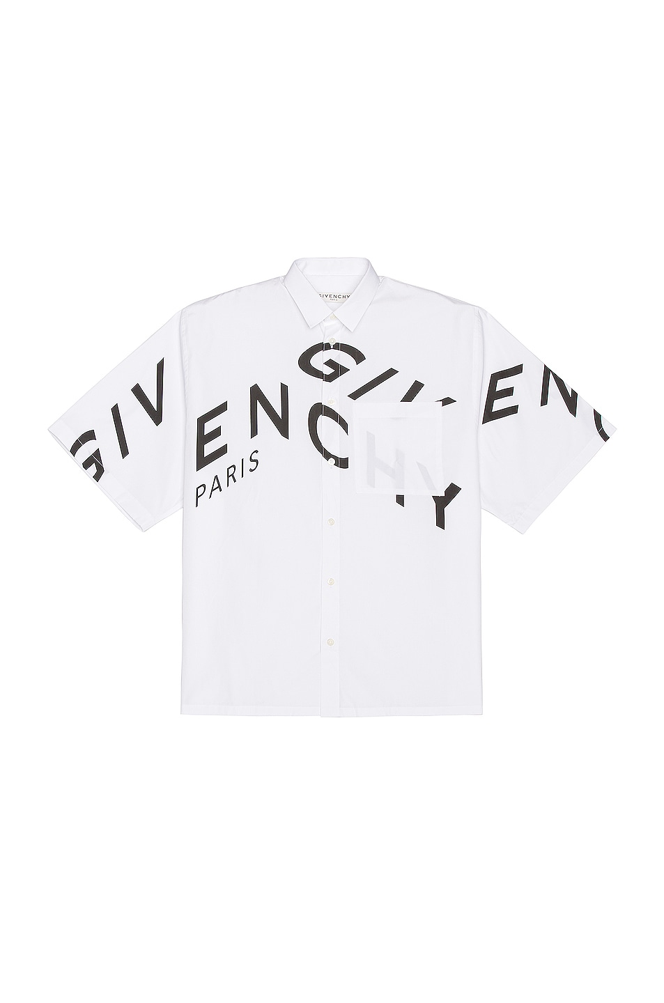Image 1 of Givenchy Oversized Printed Short Sleeve Shirt in White
