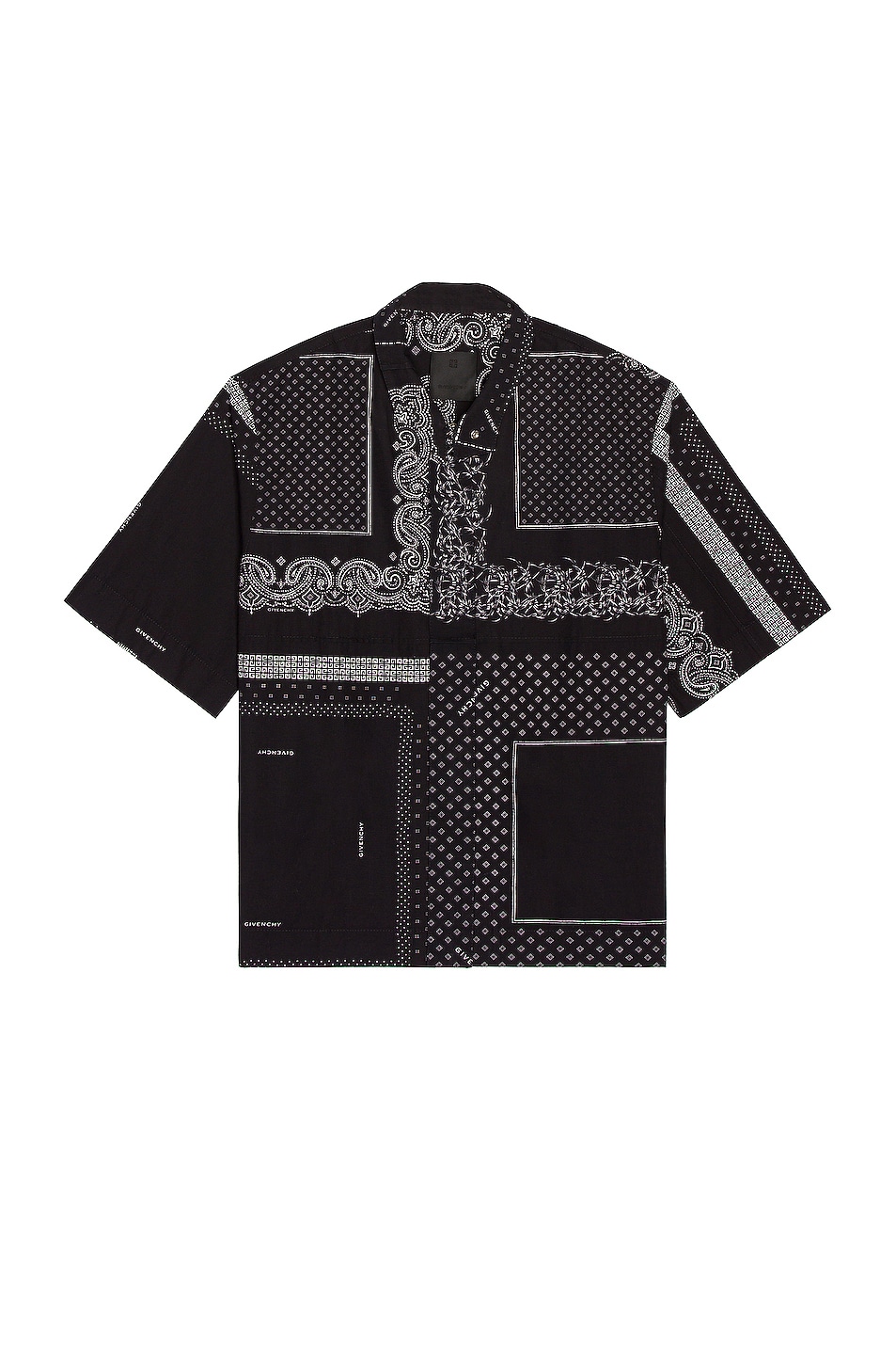 Image 1 of Givenchy Bandana Short Sleeve Shirt in Black & White