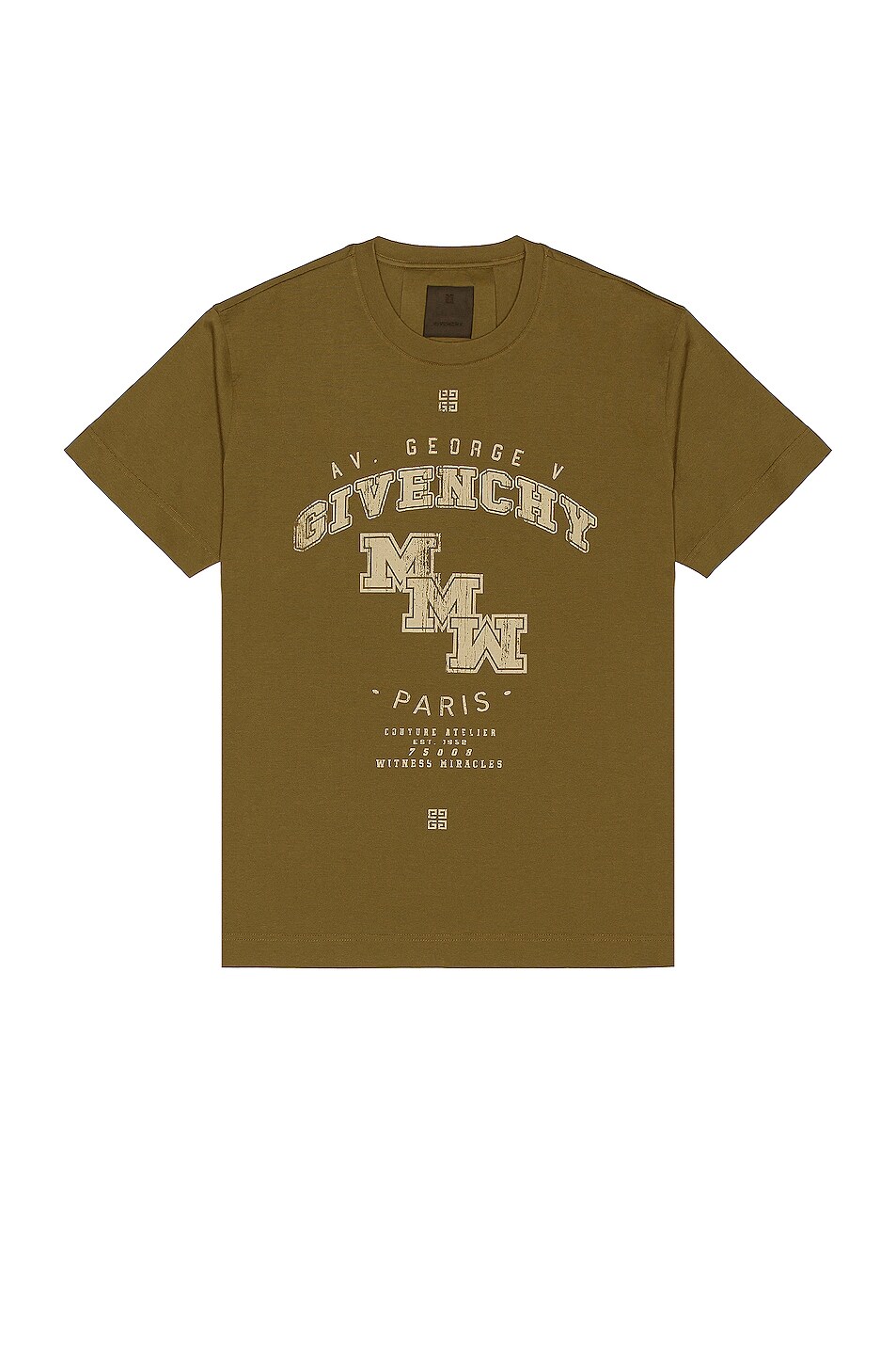 Image 1 of Givenchy C&S Short Sleeve T-Shirt in Olive Green