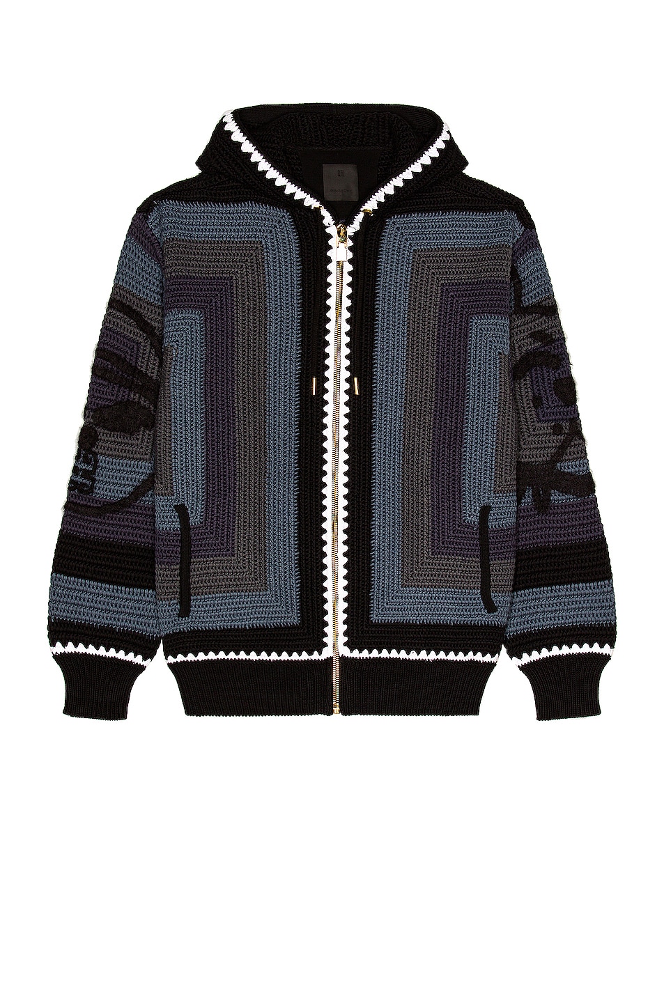 Image 1 of Givenchy Crochet Blouson in Black & Blue