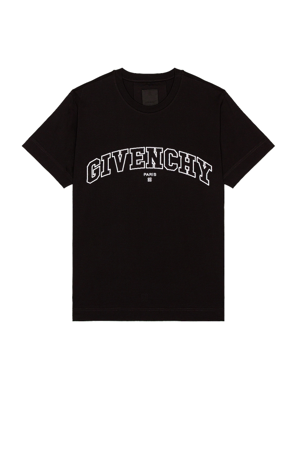 Image 1 of Givenchy Classic Fit College Embroidery T-Shirt in Black