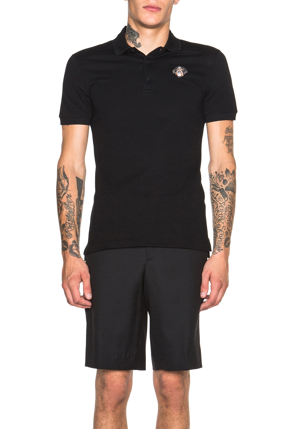 Image 1 of Givenchy Rottweiler Embroidered Polo in Black