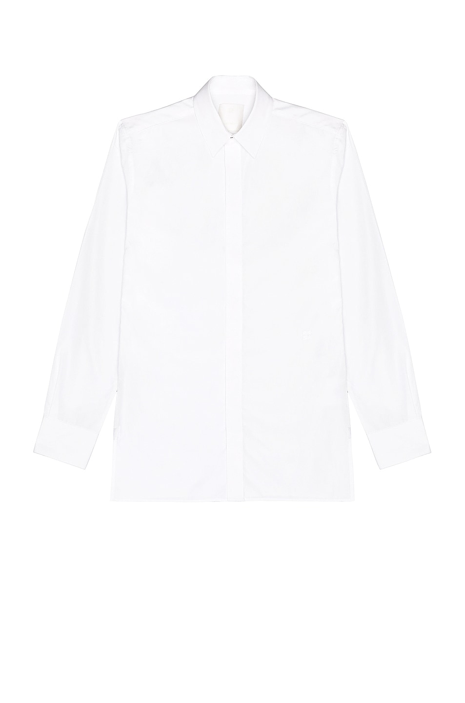 Image 1 of Givenchy Contemporary Long Sleeve Shirt With 4G Embroidery in White
