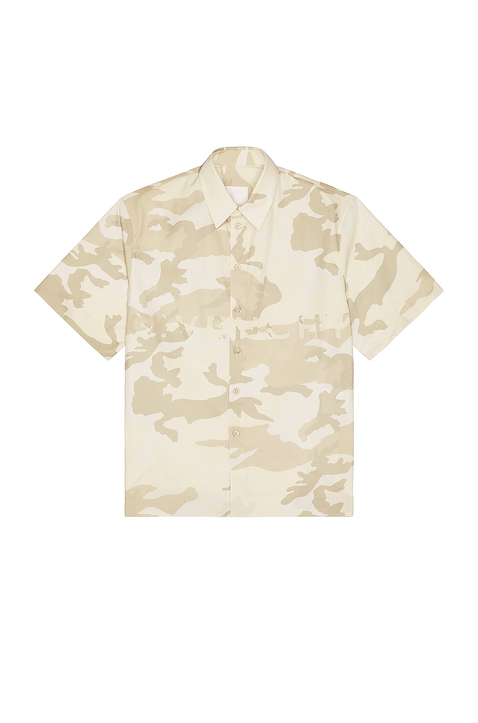 Image 1 of Givenchy Boxy Fit Print Shirt in Light Beige & Beige