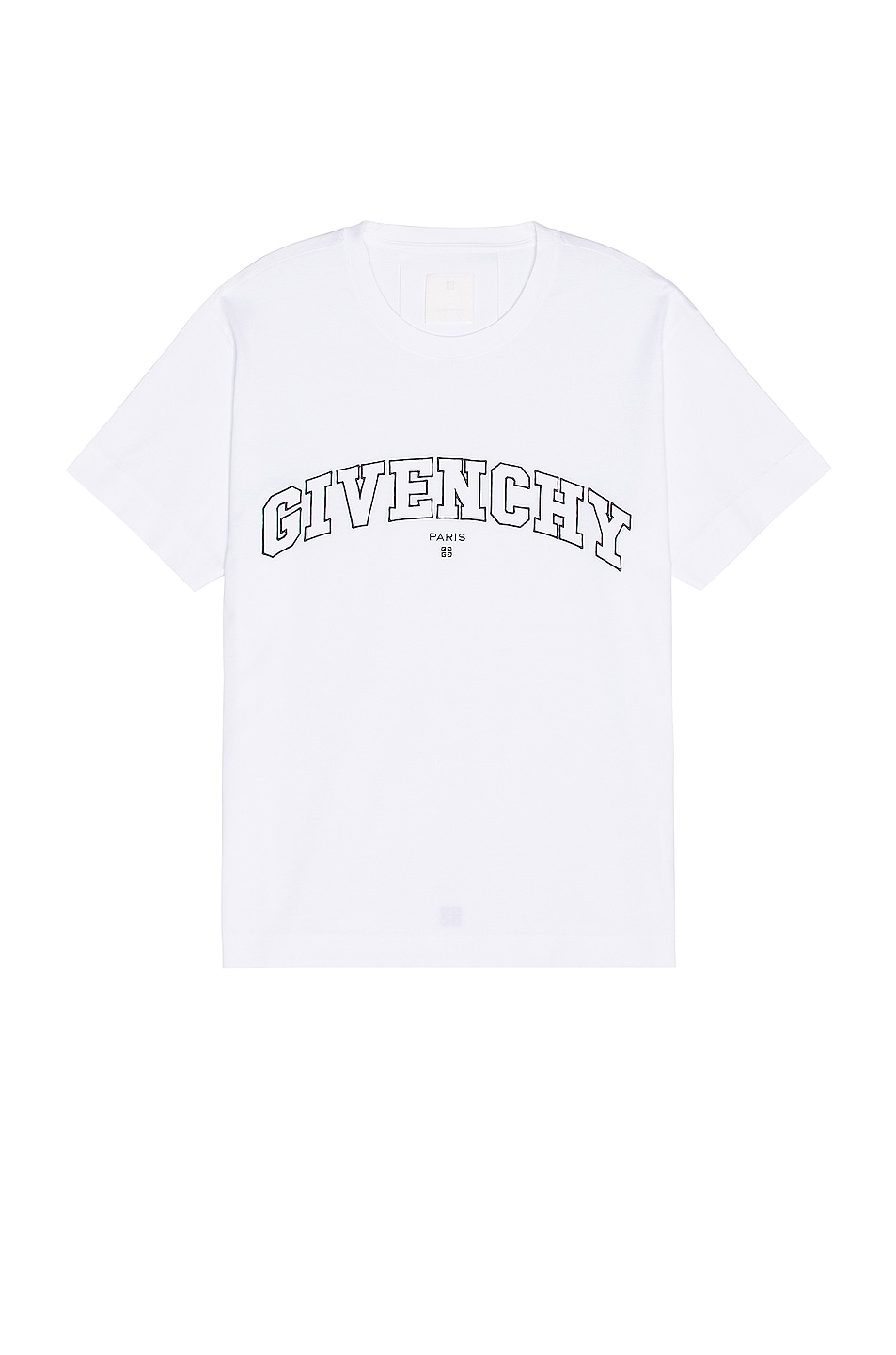 Image 1 of Givenchy Classic Fit College Embroidery T Shirt in White