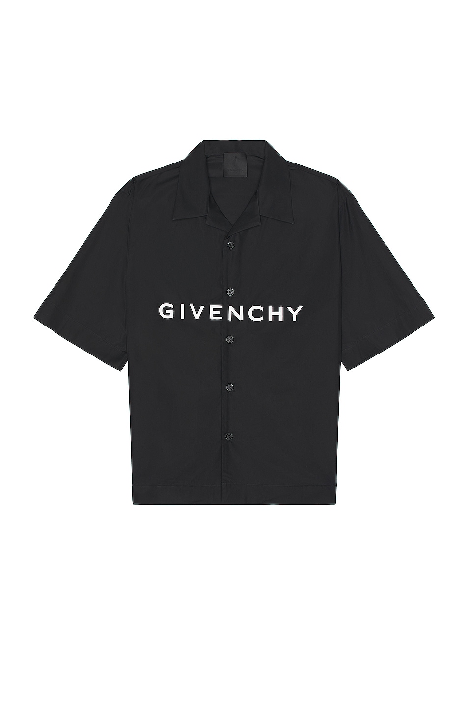 Image 1 of Givenchy Hawaiian Collar Boxy Fit Shirt in Black