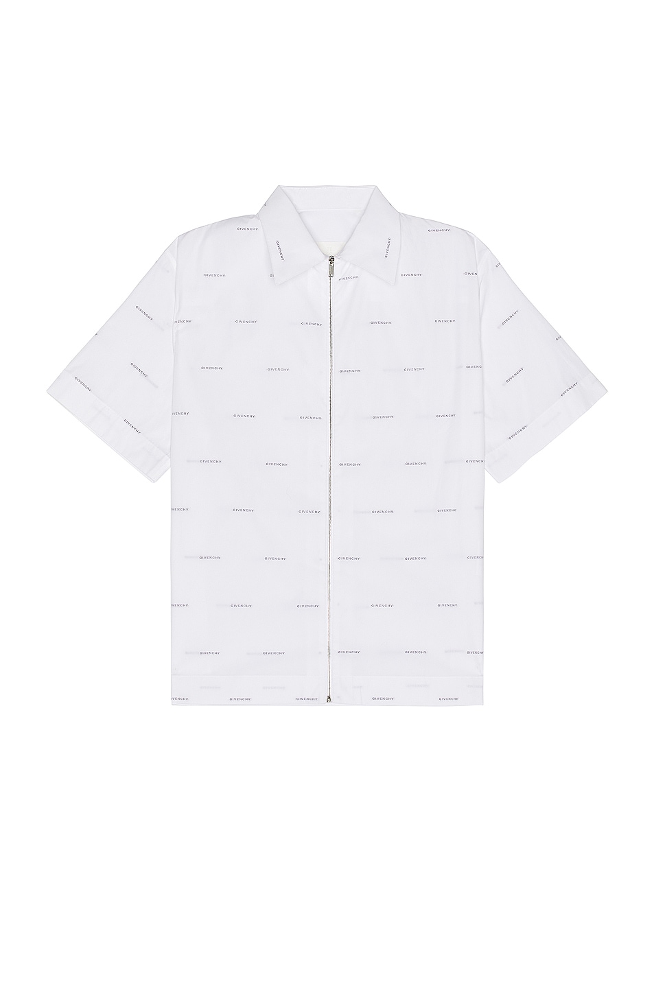 Image 1 of Givenchy Short Sleeves Boxy Fit Zipped Shirt in White