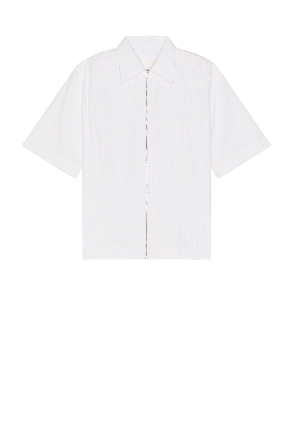 Image 1 of Givenchy Short Sleeve Boxy Fit Zipped Shirt in White