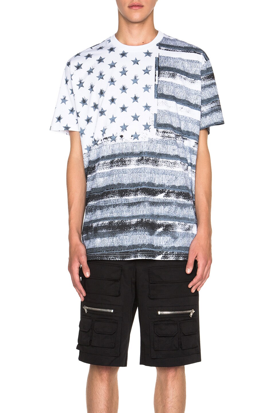 Image 1 of Givenchy Flag Print Tee in White
