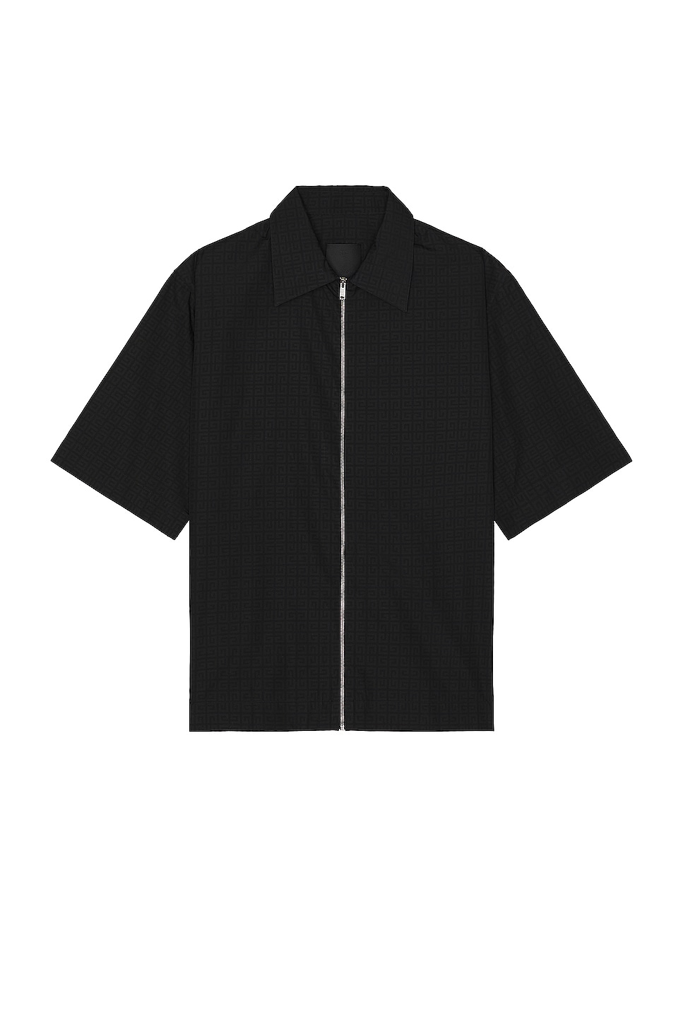 Image 1 of Givenchy Short Sleeve Boxy Fit Zipped Shirt in Black
