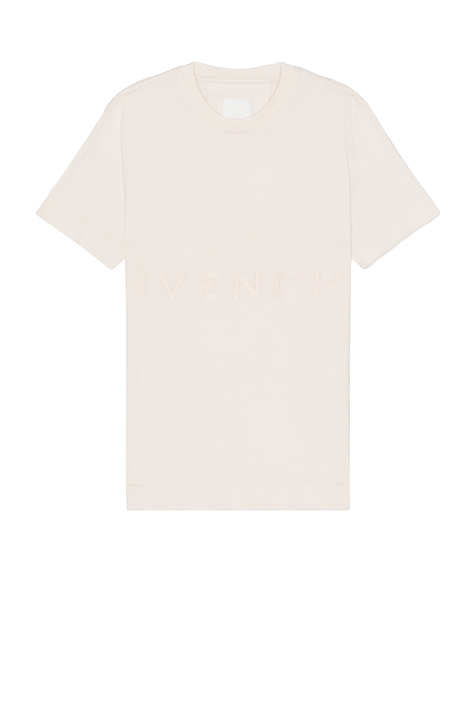 Image 1 of Givenchy Slim Fit Branding Embroidery Tee in Nude Pink