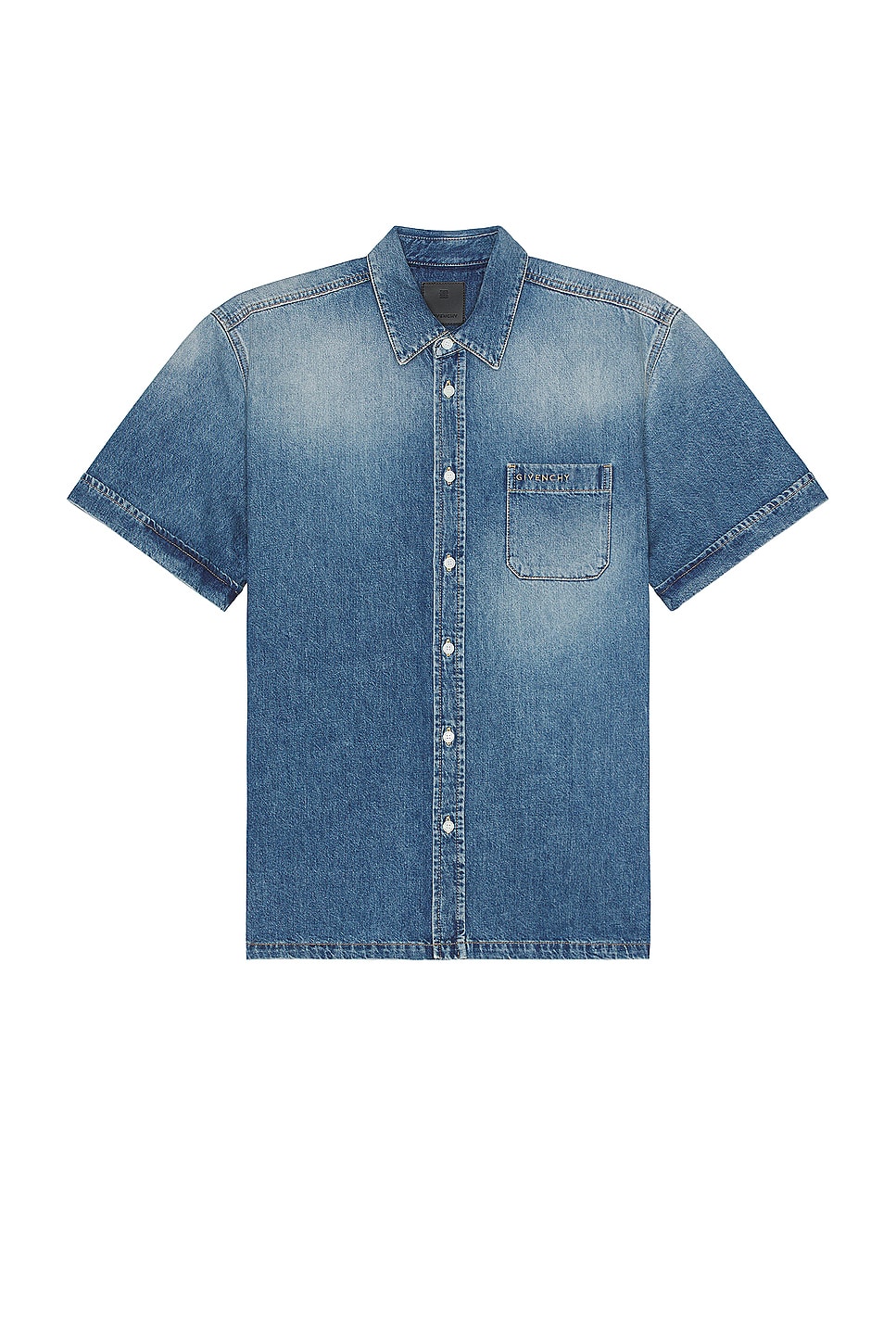 Image 1 of Givenchy Short Sleeve Shirt in Indigo Blue
