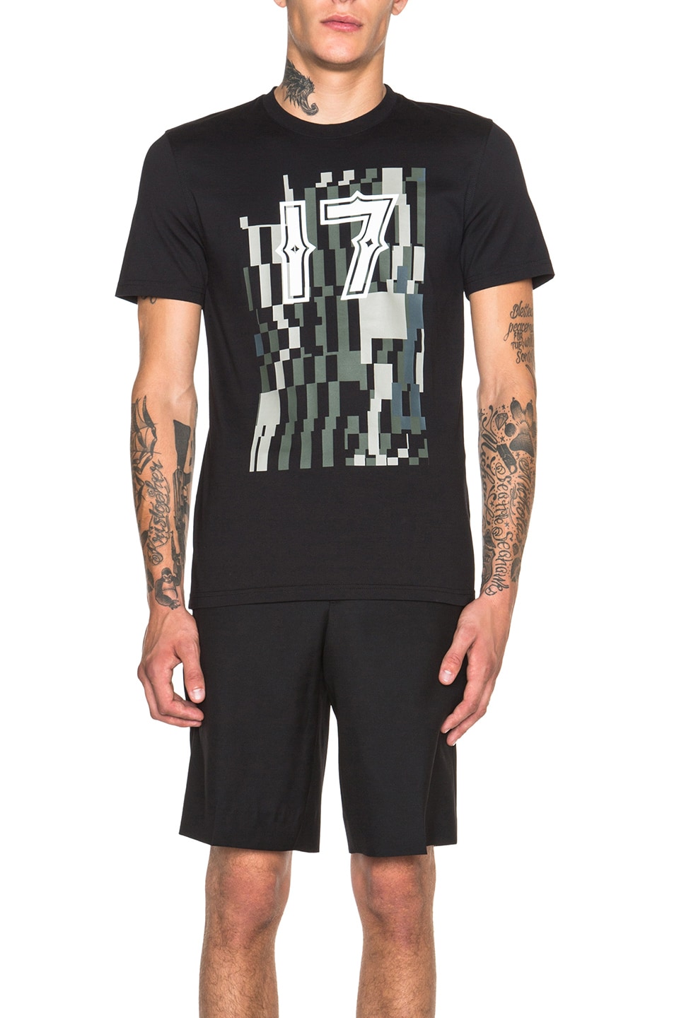 Image 1 of Givenchy Graphic Camo 17 Tee in Black