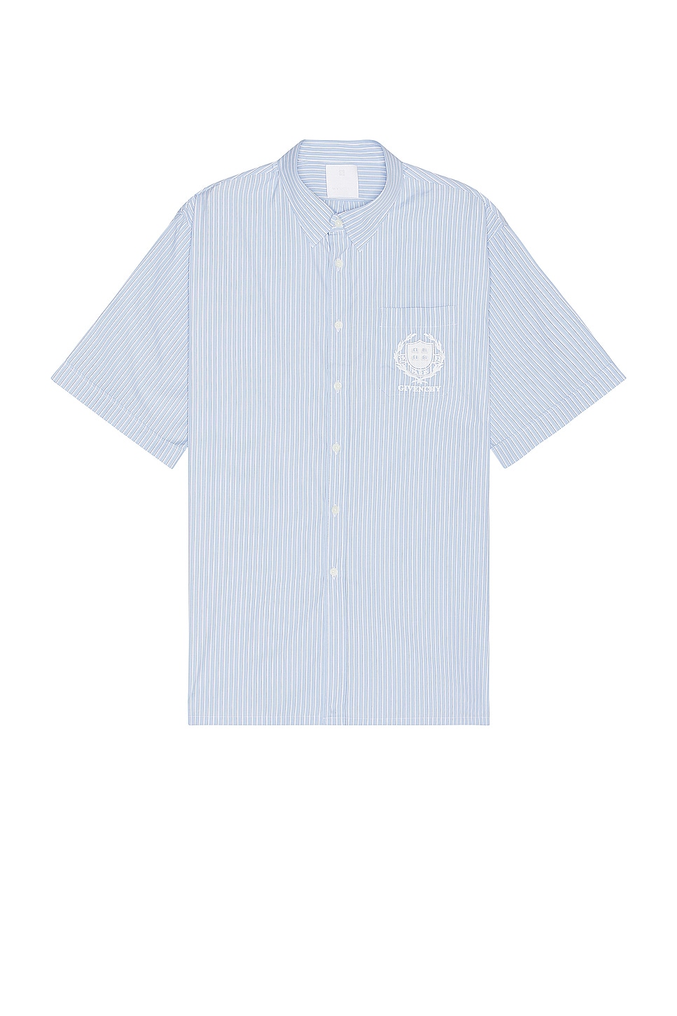 Image 1 of Givenchy Short Sleeve Pocket Shirt in Light Blue