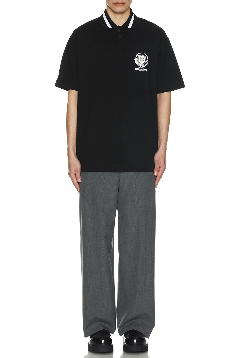 Image 1 of Givenchy Short Sleeve Polo in Black