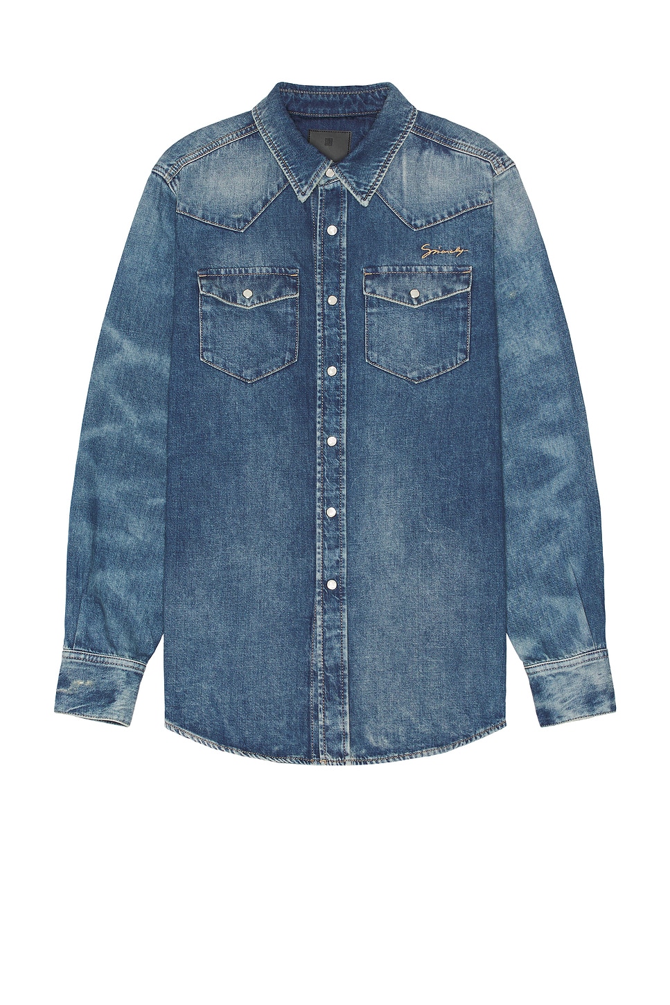 Image 1 of Givenchy American Denim Shirt in Ocean Blue