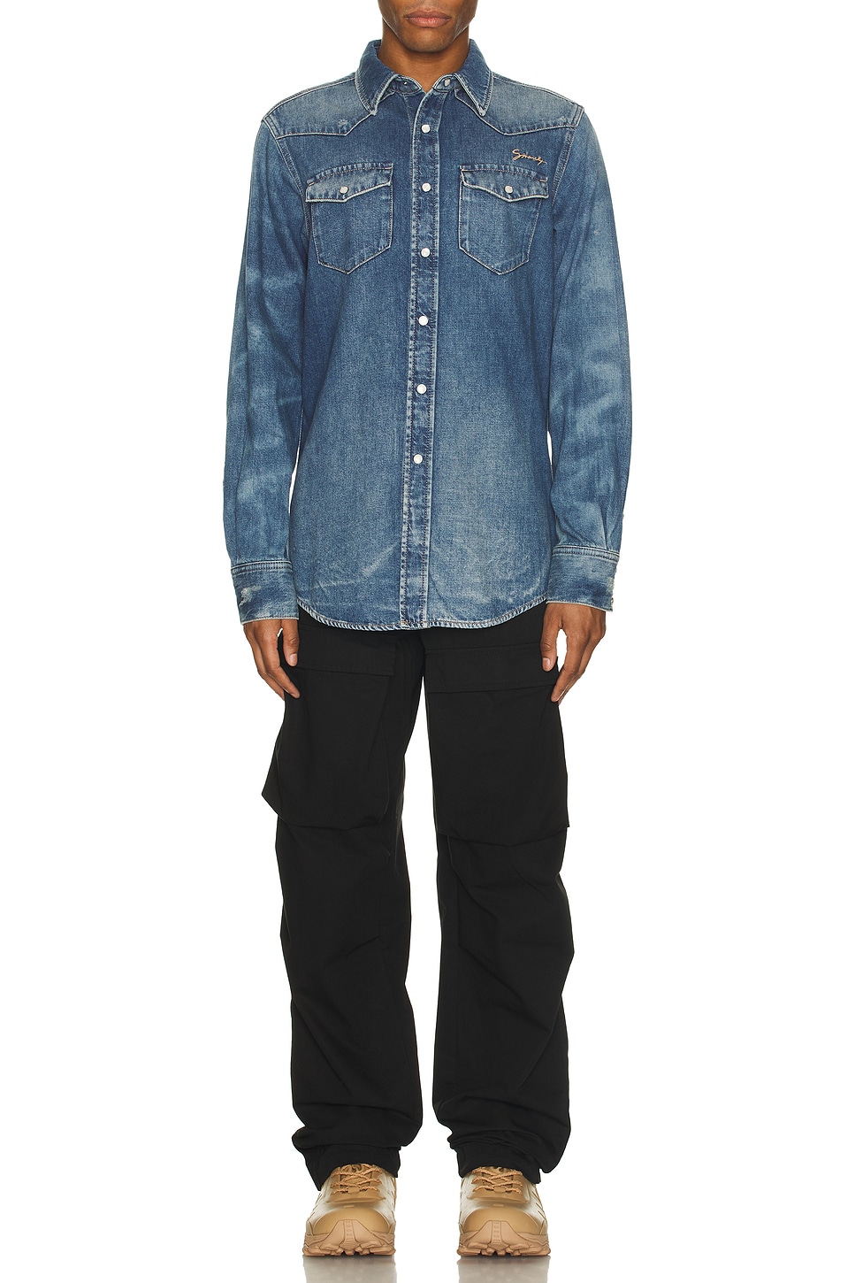 Image 1 of Givenchy American Denim Shirt in Ocean Blue