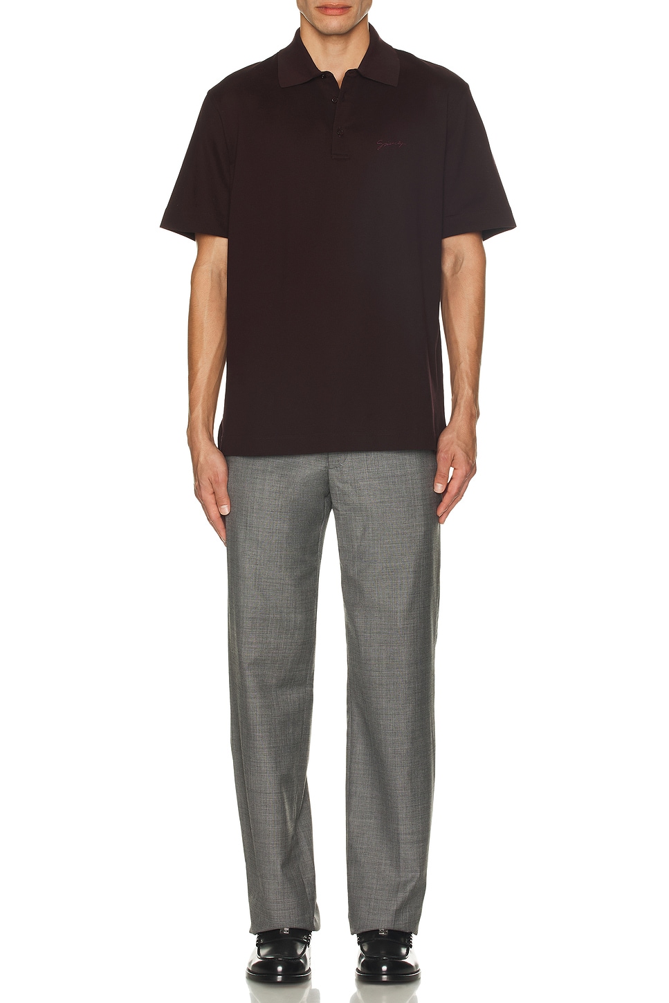 Image 1 of Givenchy Monogram Polo in Burgundy