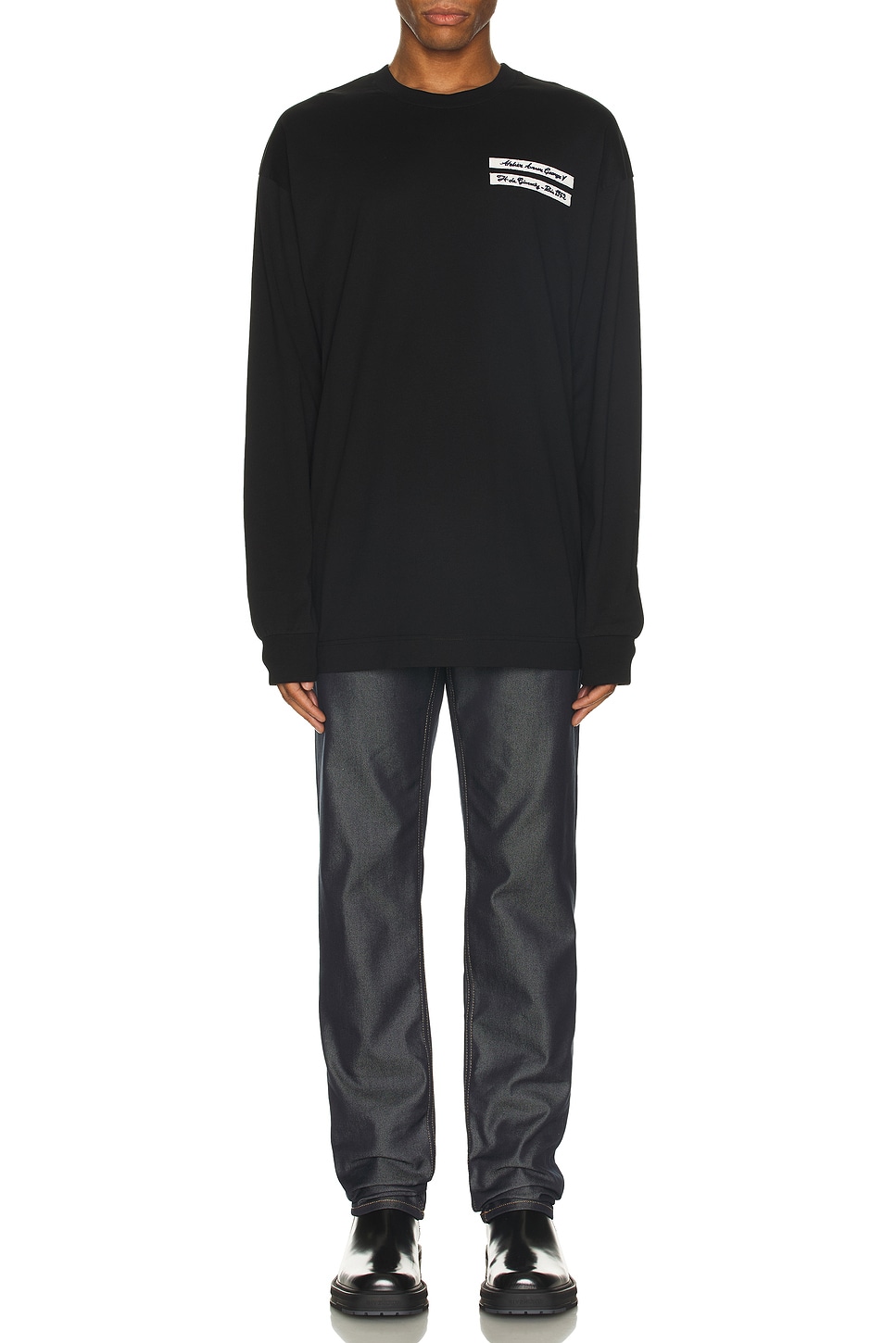 Image 1 of Givenchy Gros Grain Long Sleeve T-Shirt in Black
