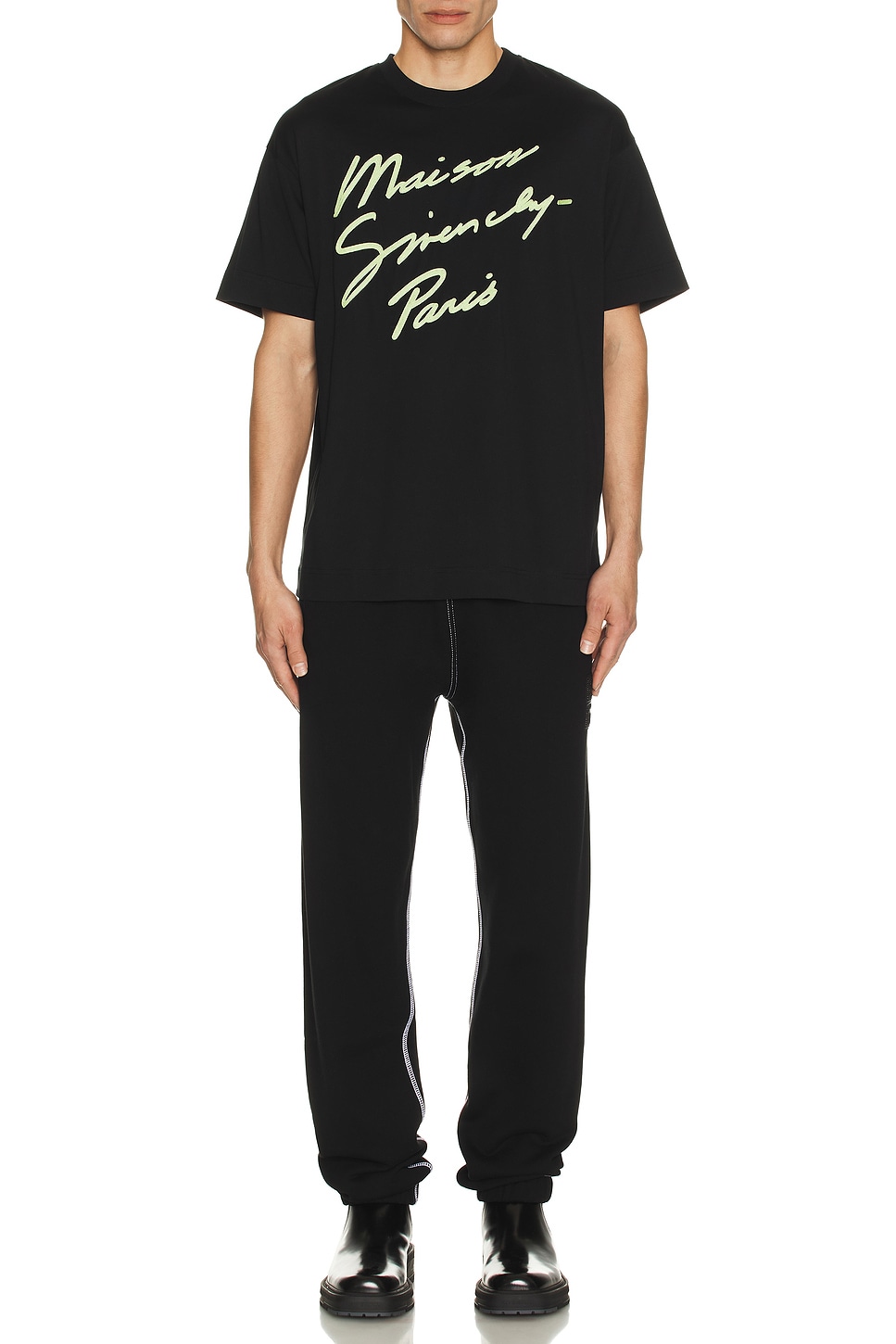 Image 1 of Givenchy Regular Fit Tee in Black & Green